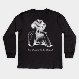 Too Stressed to be Blessed Black Kids Long Sleeve T-Shirt